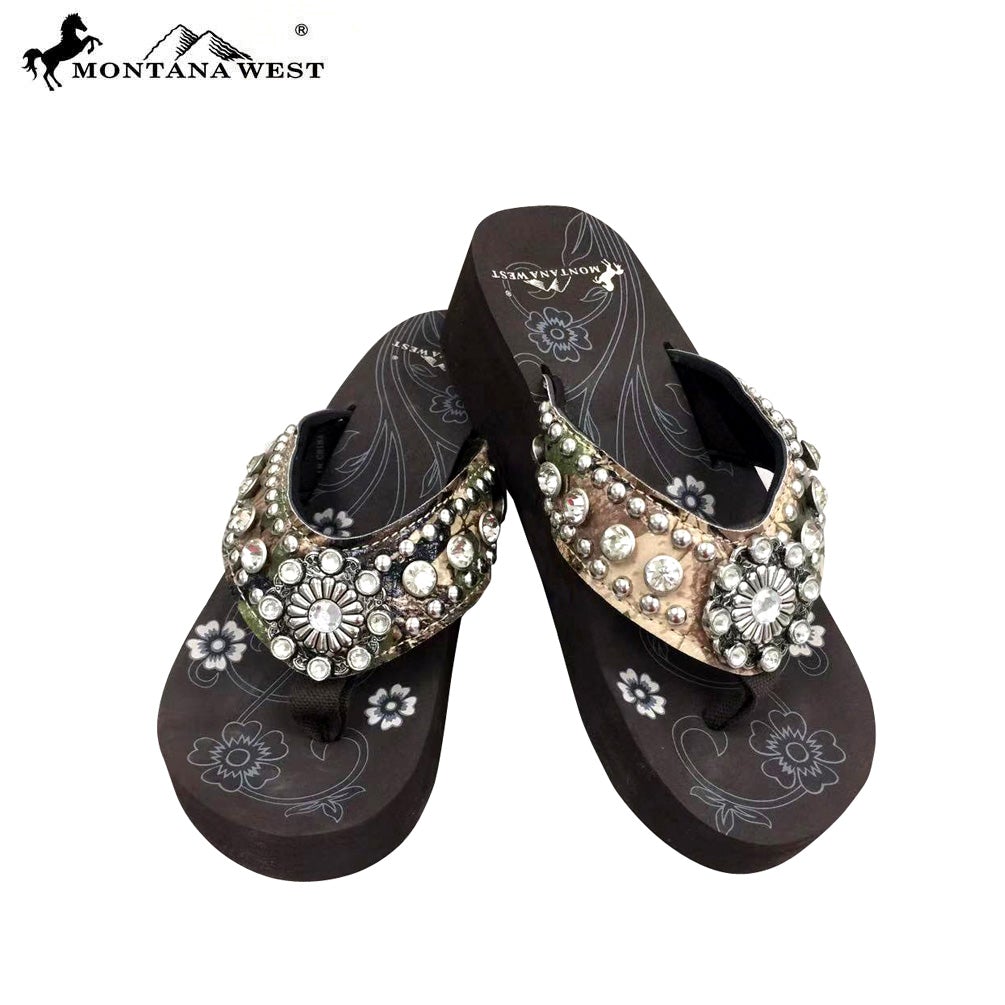 HF-S016A Camo Floral Concho Collection Flip Flops by Case