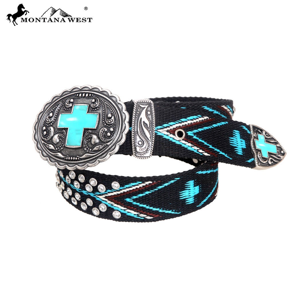 BT-018A Montana West Western Aztec Collection Belt-By Size