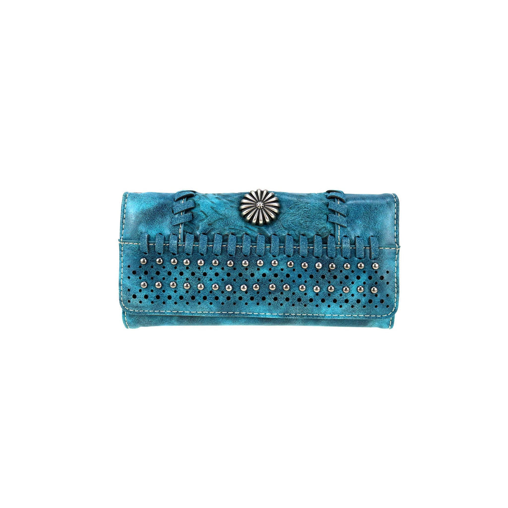 CLBW2-2810 American Bling Turquoise Concho Wallet/Wristlet