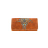 CLBW2-2816 American Bling Brown Embroidered  Wallet/Wristlet