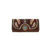 CLBW2-2824  American Bling Coffee Feather Wallet/Wristlet