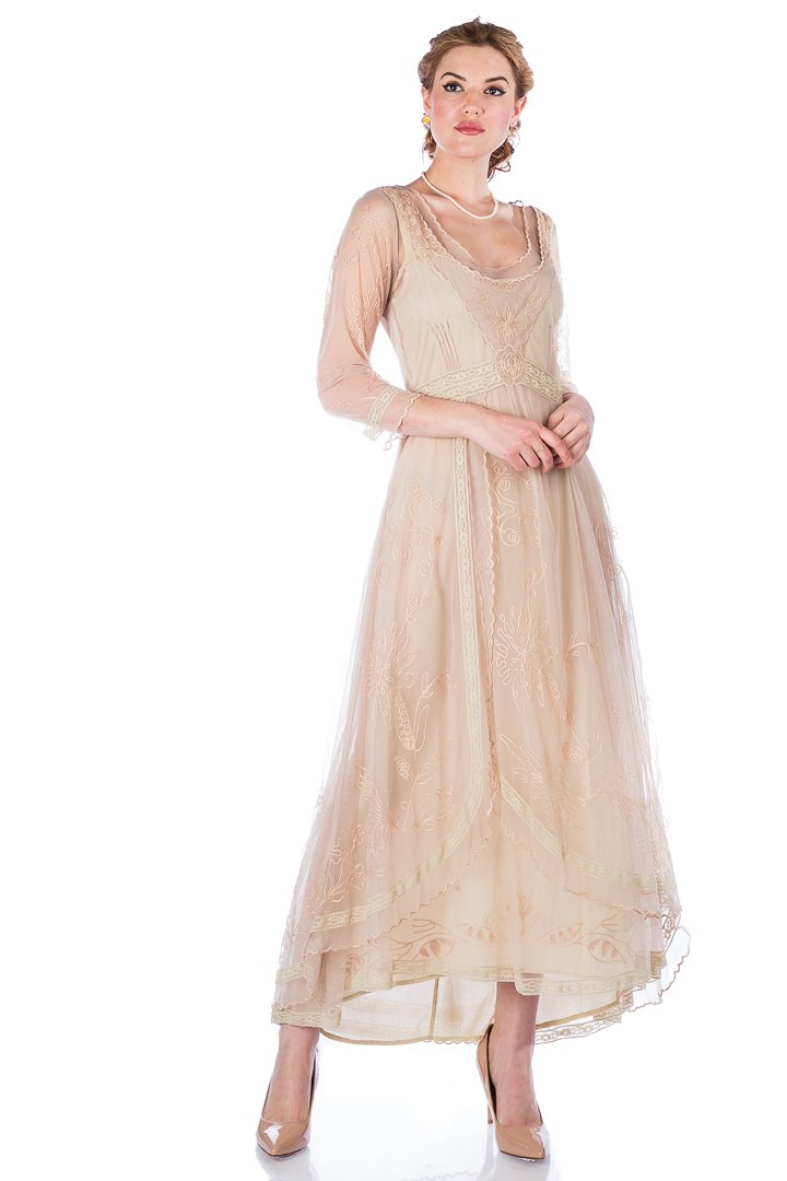 Ivory Vintage Inspired Nataya Victorian Wedding Dress-40163
