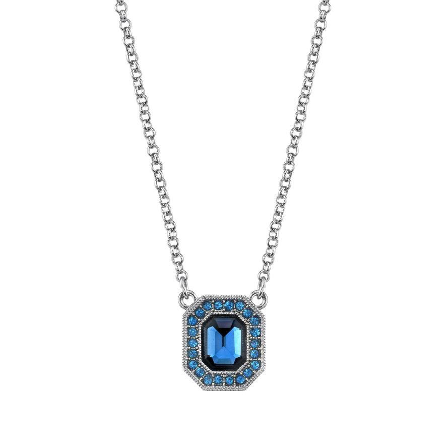 Stunning  1920's Downton Abbey Inspired Sapphire Blue Pendant-18235 - Blanche's Place