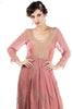 Downton Abbey Nataya Inspired Vintage Dress in Pink Beige