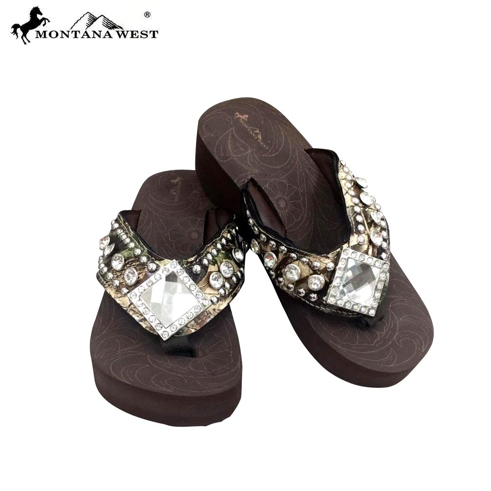 HF-S002  Diamond Shape Concho Camo Collection Flip Clop By Case