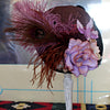Victorian French Style Hat in Brown Lace and Mauve Accents- - Blanche's Place