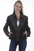Womens Leather Western Fringe Jacket with Embroidery-L1005 - Blanche's Place