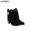 LBT-002  Trinity Ranch Western Leather Suede Booties Fringe Collection