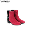 LBT-005  Trinity Ranch Western Leather Suede Booties Embroidered Collection