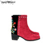 LBT-005  Trinity Ranch Western Leather Suede Booties Embroidered Collection
