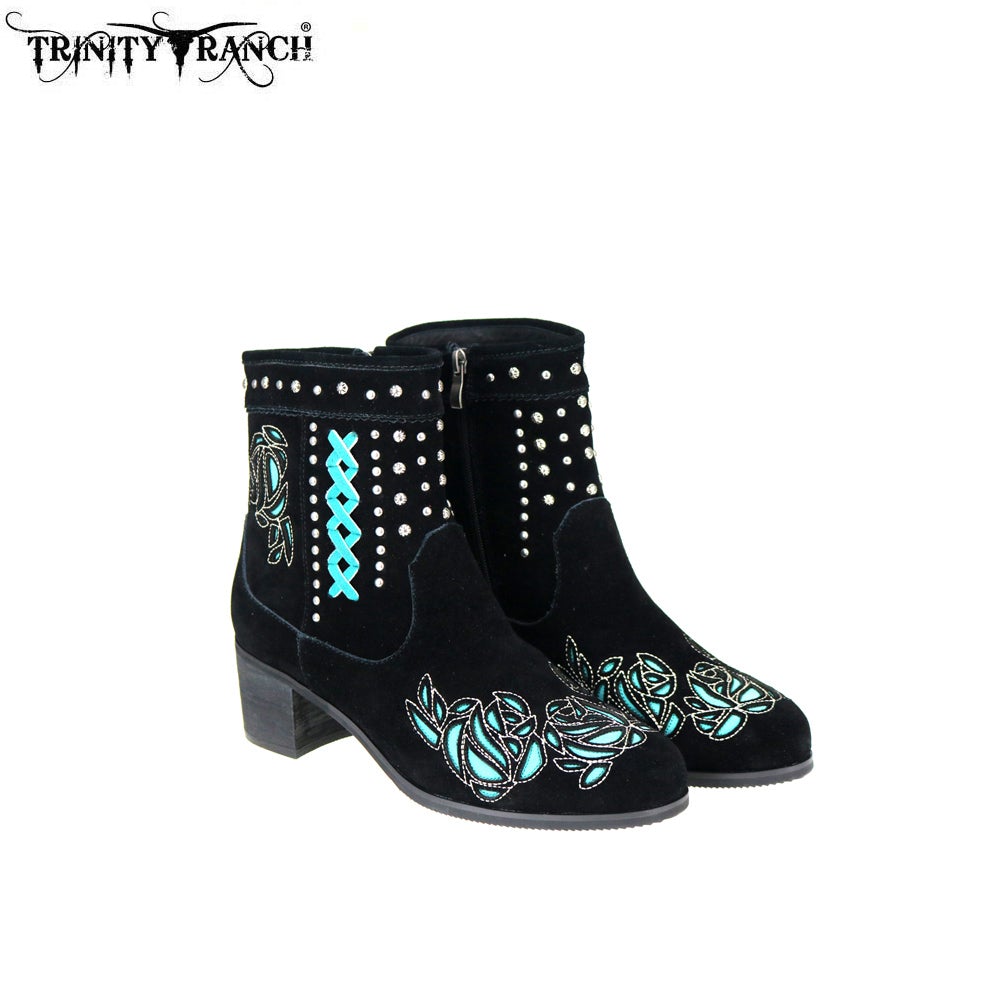 LBT-007 Trinity Ranch Western Leather Suede Booties Studs Collection