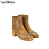 LBT-007 Trinity Ranch Western Leather Suede Booties Studs Collection