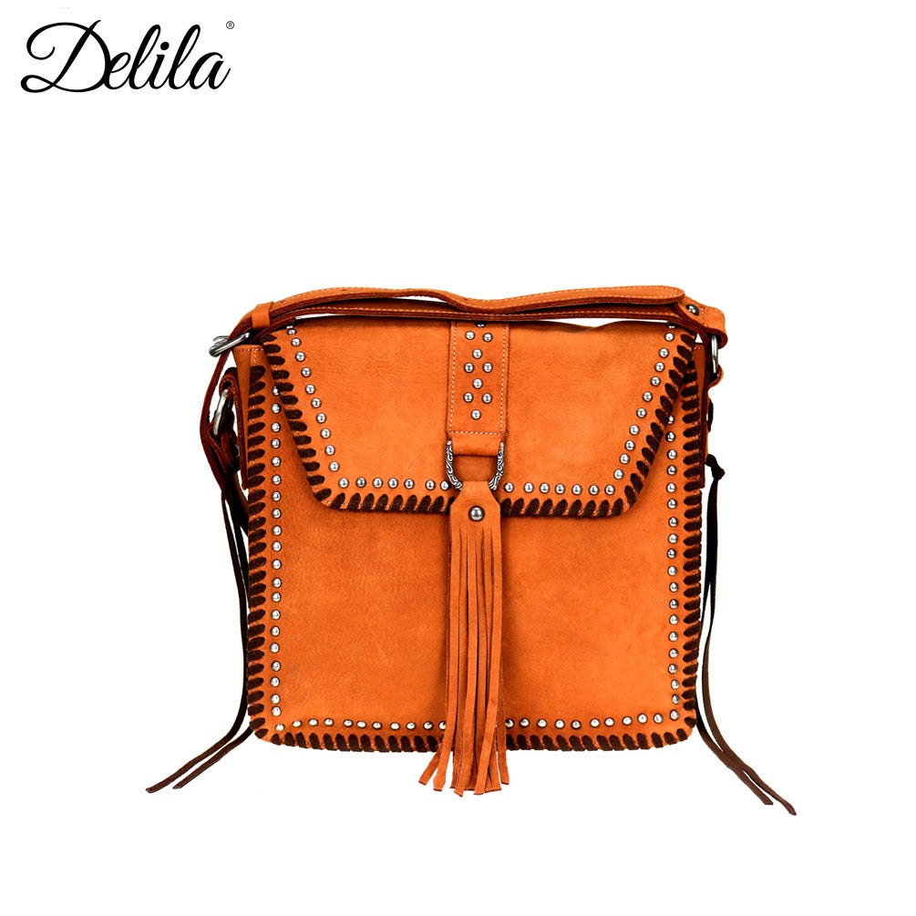 LEA-6045 Delila 100% Genuine Leather Collection Messenger Bag