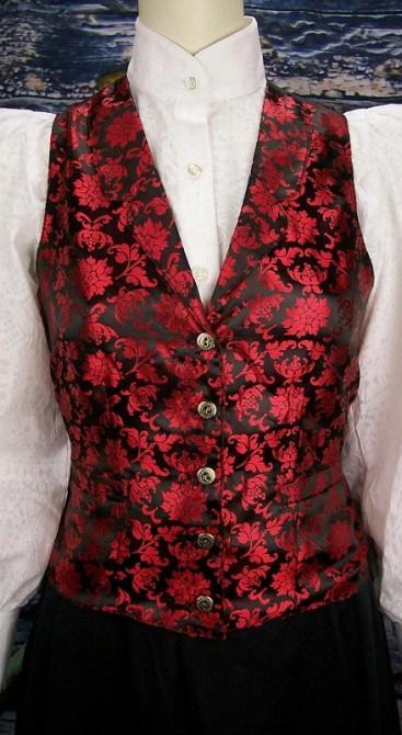 Ladies Victorian Floral  Jacquard Vest-CL76 - Blanche's Place