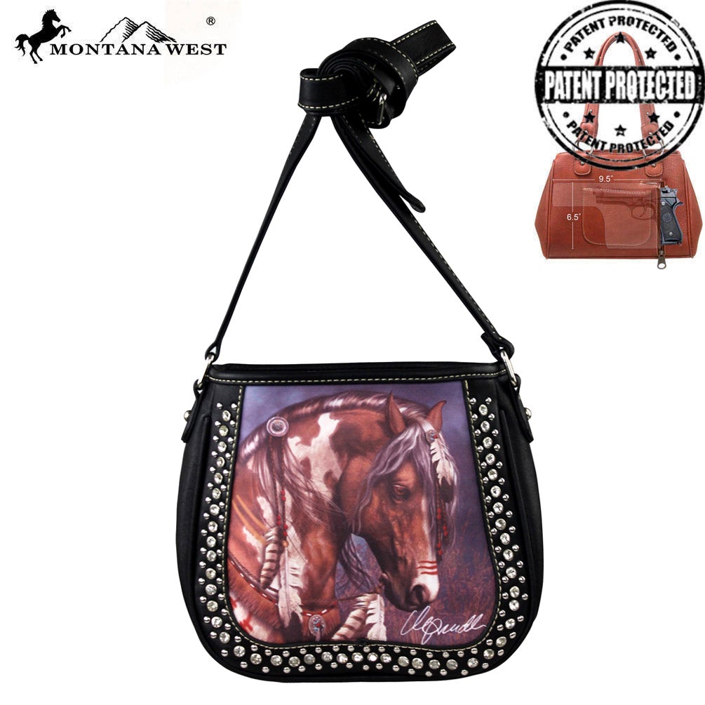 MW156G-8360 Montana West Horse Art Concealed Handgun Handbag-Laurie Prindle Collection