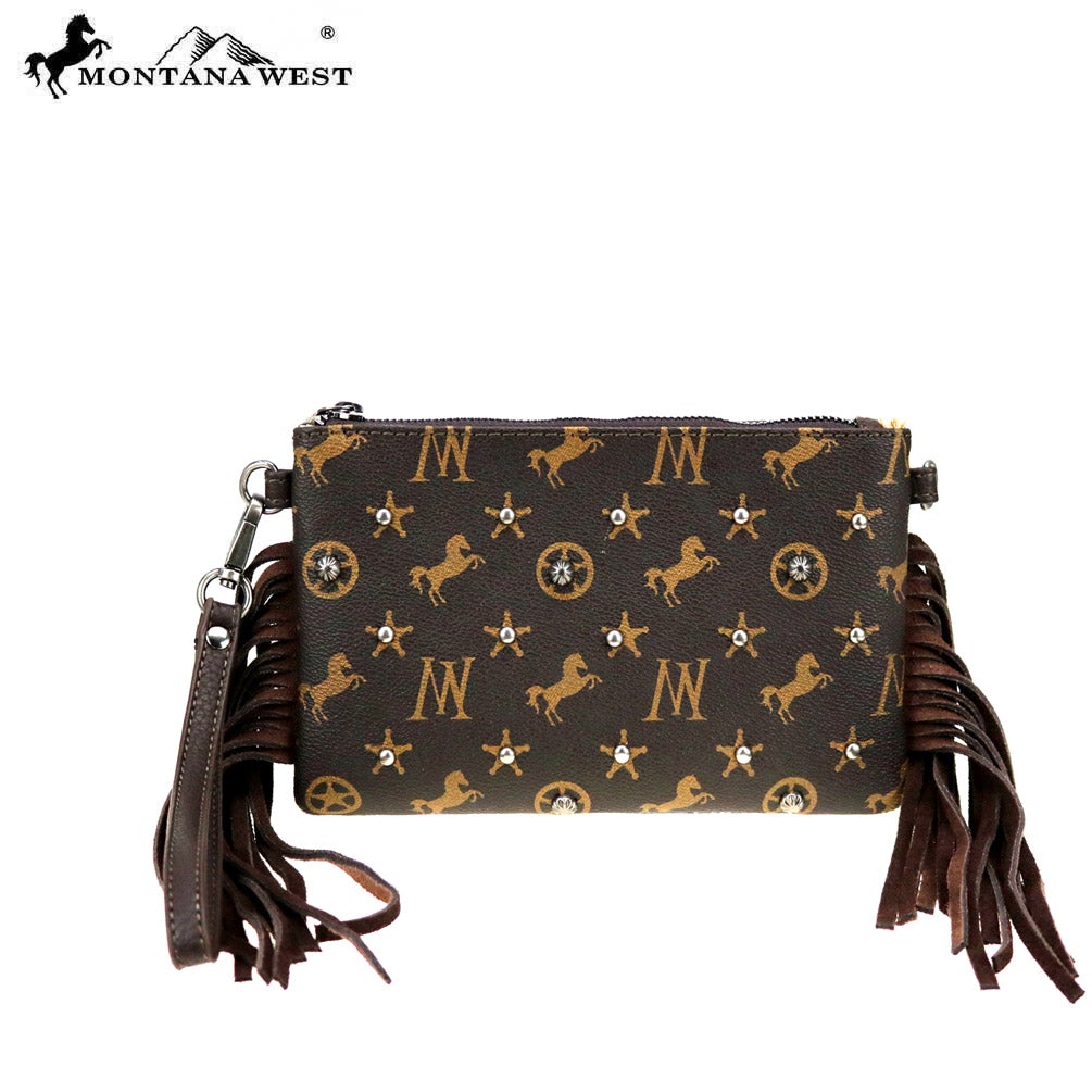 MW902-181 Montana West Signature Monogram Collection Clutch/Crossbody