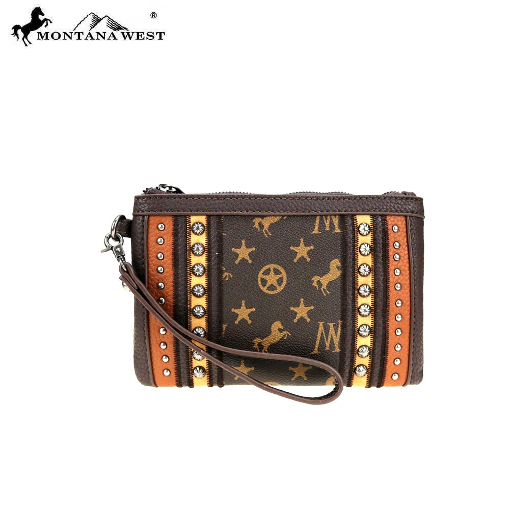 MW903-181 Montana West Signature Monogram Collection Clutch/Wristlet
