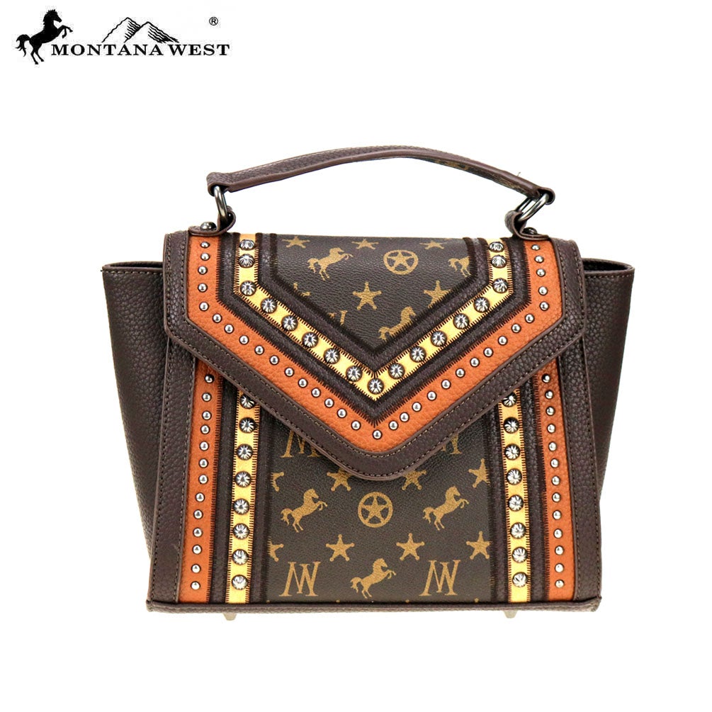 MW903-8262 Montana West Signature Monogram Collection Tote/Crossbody