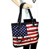 MW933-8112 Montana West American Flag Canvas Tote Bag