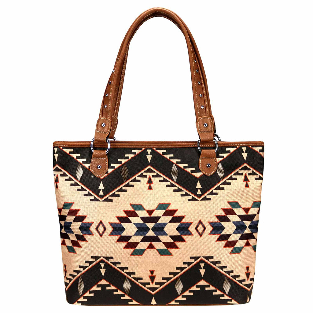 MW936-8112 Montana West Aztec Canvas Tote Bag