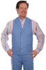 mens light blue western canvas vest