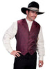 mens burgundy western vest with notched lapel
