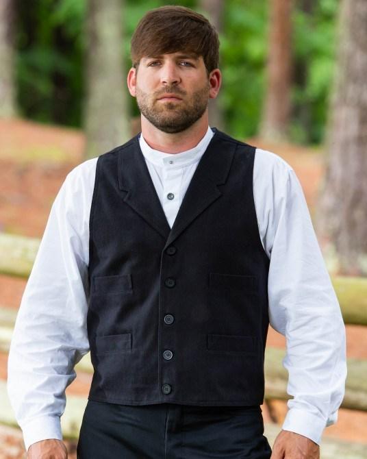 Mens Black Brushed Cotton Gunfighter Vest