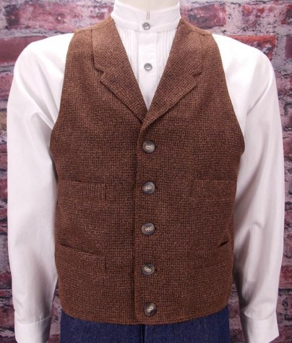 Mens Brown Vintage Inspired Vest by Frontier Classics
