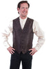Mens Brown Scully Vest with Paisley Print