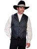 mens black scully vest with dragon pattern
