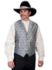 Men's Grey Paisley Western Wedding Vest