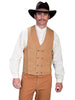 Mens tan old west double breasted canvas vest