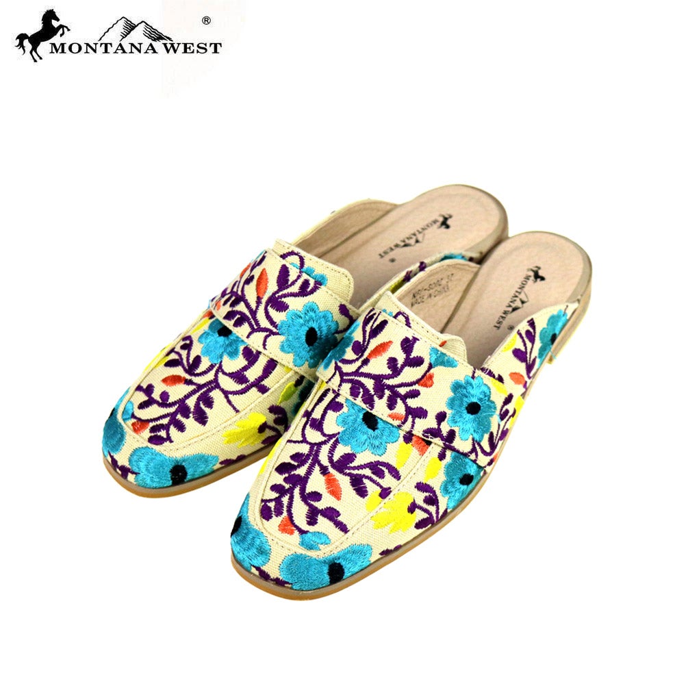 NFF-S002  Montana West Embroidered Collection Mule Slide
