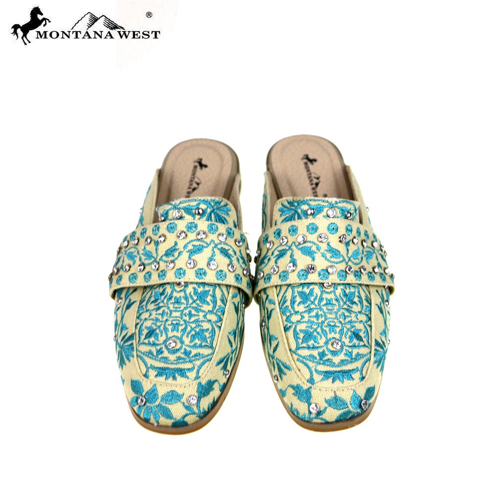 NFF-S004  Montana West Embroidered Collection Mule Slide