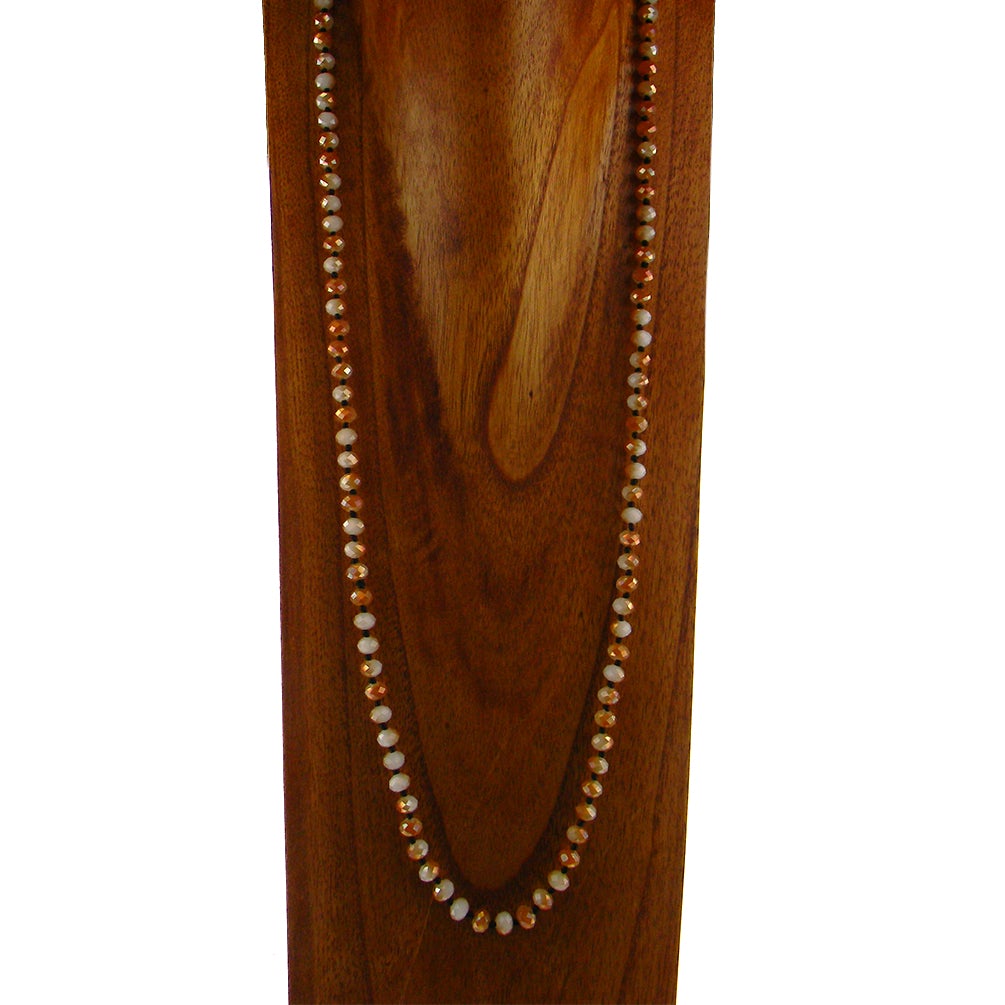 NKZ171125-13B  34"L  8MM CRYSTAL HAND-KNOTTED NECKLACE