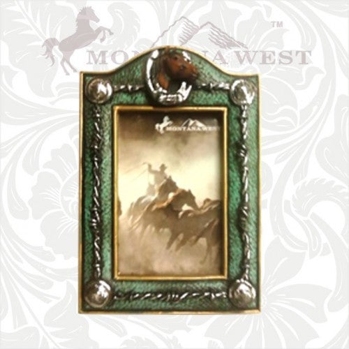 RS-FB37 Montana West Green Western Horseshoe Photo Frame