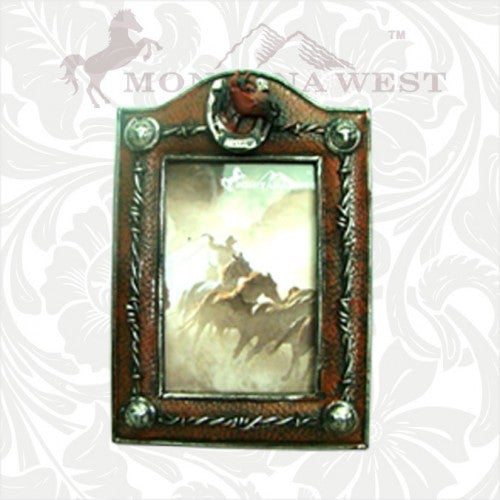 RS-FB43 Montana West Brown Western Horseshoe Photo Frame