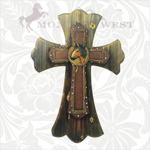 RSD-106 Montana West Brown Horse Head Cross on Cross