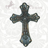 RSD-145 Montana West Western Rustic Wooden Cross With Fleur-De-Lis Cross In the Middle