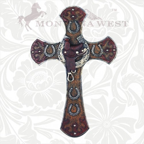 RSD-174 Montana West Saddle Cross with Horseshoes