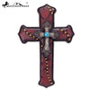 RSD-307 Montana West Red Faux Leather Resin Wall Cross 12"