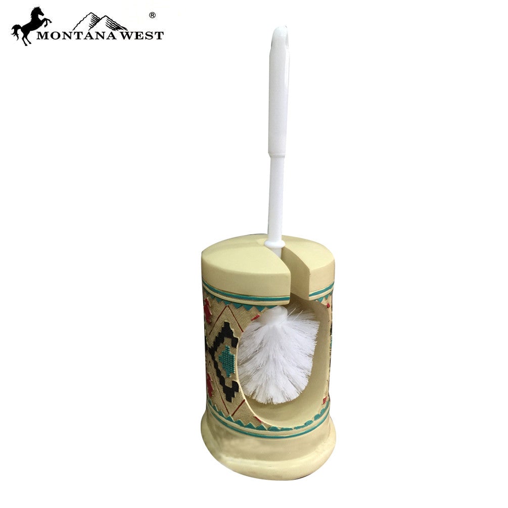 RSM-1840 Montana West Aztec Pattern Resin Toilet Brush Set