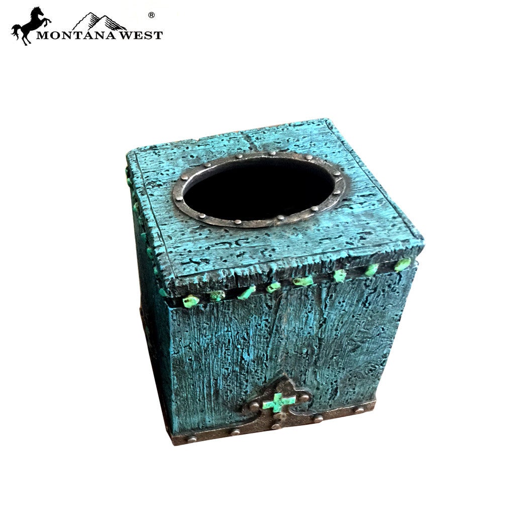 RSM-1863 Montana West Turquoise Wood Like Resin Tissue Holder
