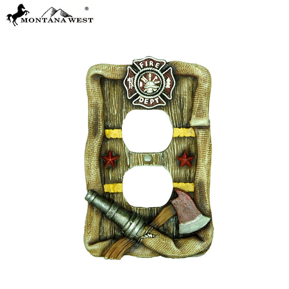 RSM-1926 Montana West Fire Dept Resin Double Switch Plate Cover By Piece