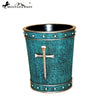 RSM-1996 Montana West Silver Nail Cross Turquouise Trash Can