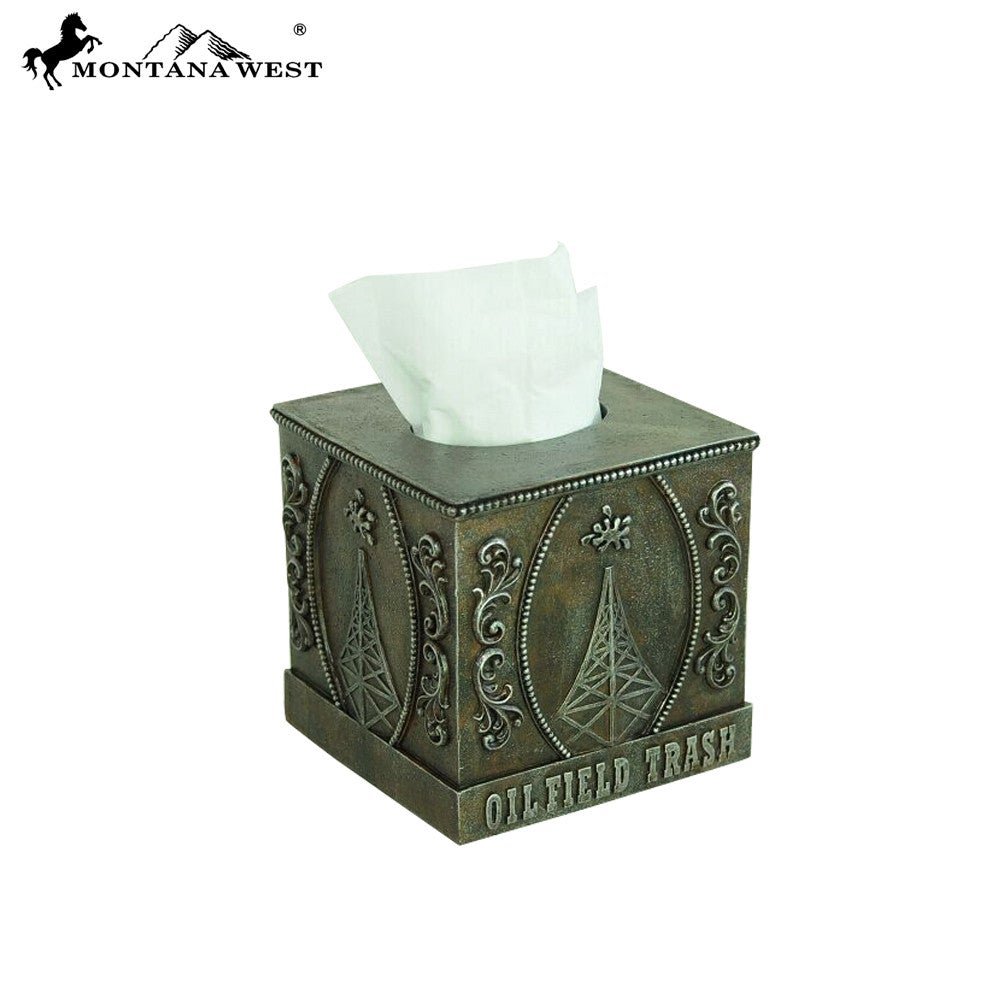 RSM-218 Montana West Bronze "OILFIELD TRASH" Tissue Holder