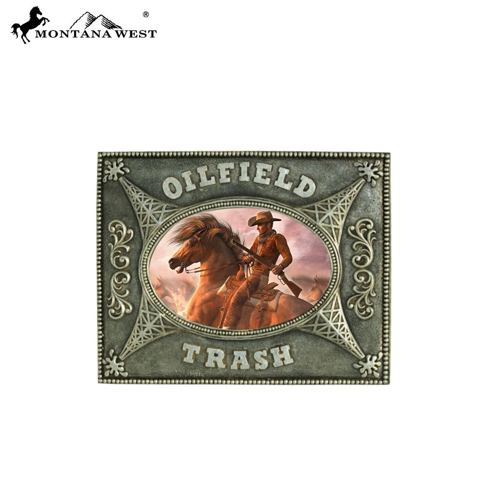 RSP-226 Montana West "OILFIELD TRASH" Silver Resin Photo Frame