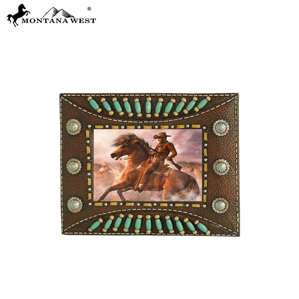 RSP-229 Montana West Indian Beaded Resin Photo Frame - Dark Brown