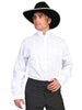 Mens Old West  White Wedding Dress Shirt with Inset Bib-RW155 - Blanche's Place