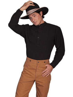 Mens Victorian Old West Dress or Wedding Shirt with Inset Bib-RW217